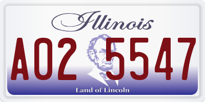 IL license plate A025547