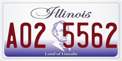 IL license plate A025562