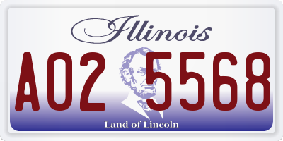 IL license plate A025568