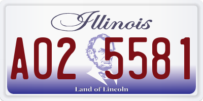 IL license plate A025581