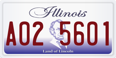 IL license plate A025601