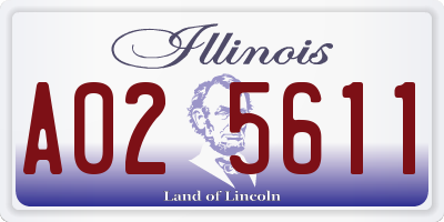 IL license plate A025611