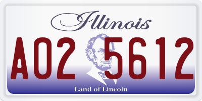 IL license plate A025612