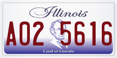 IL license plate A025616