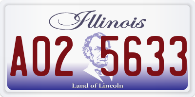 IL license plate A025633