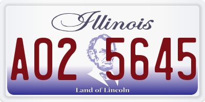IL license plate A025645