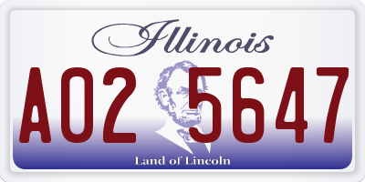 IL license plate A025647