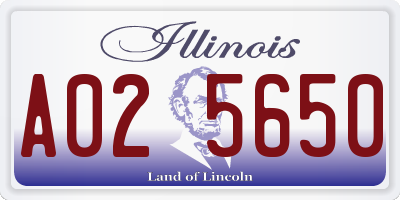 IL license plate A025650