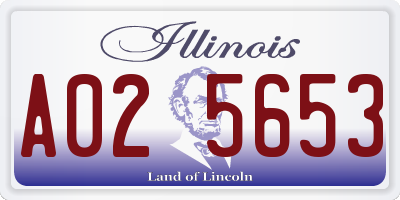 IL license plate A025653