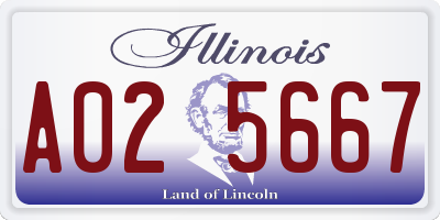 IL license plate A025667