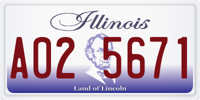 IL license plate A025671
