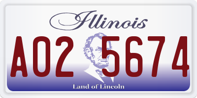 IL license plate A025674