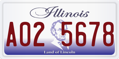 IL license plate A025678