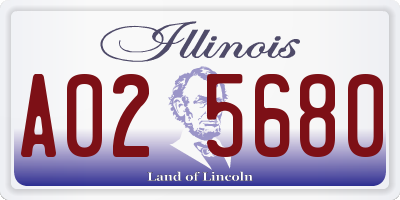 IL license plate A025680