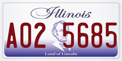 IL license plate A025685