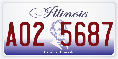IL license plate A025687
