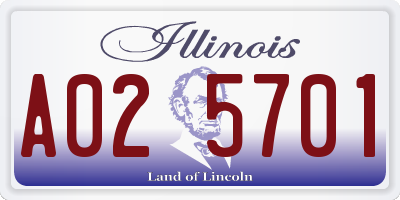 IL license plate A025701