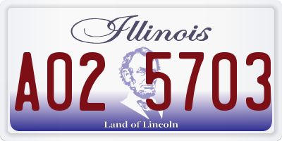 IL license plate A025703