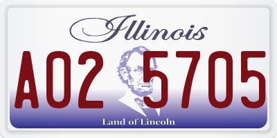IL license plate A025705