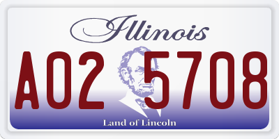 IL license plate A025708