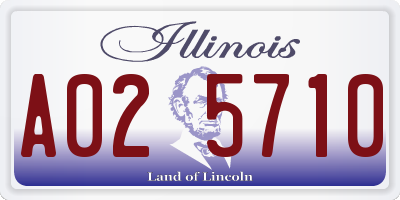 IL license plate A025710