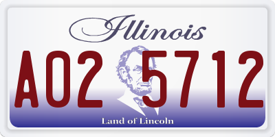 IL license plate A025712