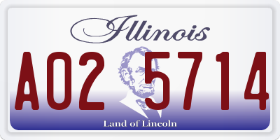 IL license plate A025714
