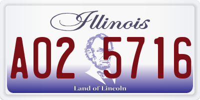 IL license plate A025716