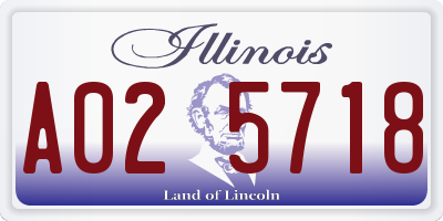 IL license plate A025718