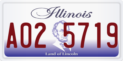 IL license plate A025719