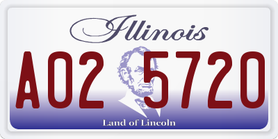 IL license plate A025720