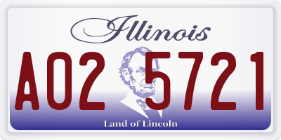 IL license plate A025721
