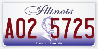 IL license plate A025725