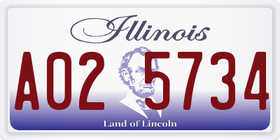 IL license plate A025734