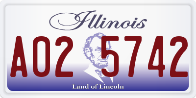 IL license plate A025742
