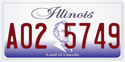 IL license plate A025749