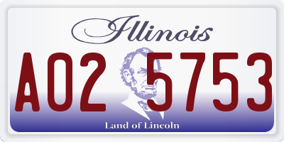 IL license plate A025753