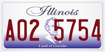 IL license plate A025754