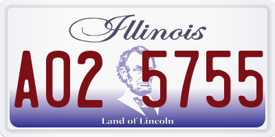 IL license plate A025755