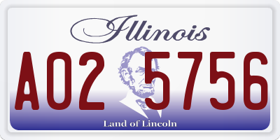 IL license plate A025756