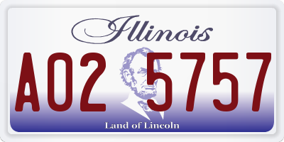 IL license plate A025757