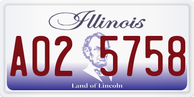 IL license plate A025758