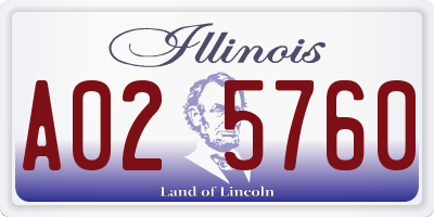 IL license plate A025760
