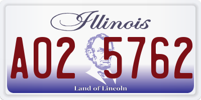 IL license plate A025762