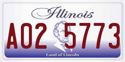IL license plate A025773