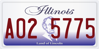 IL license plate A025775
