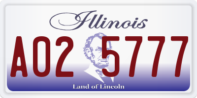 IL license plate A025777