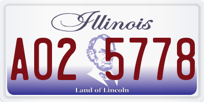 IL license plate A025778