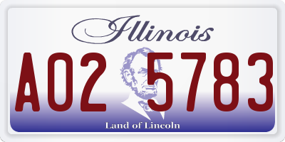 IL license plate A025783