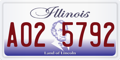 IL license plate A025792